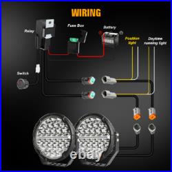 2PC Black OSRAM LEDriving LED 9 ROUND SPOT LIGHT SPOT LAMP DRIVING BEAM PATTERN