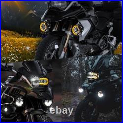2PC LED Spot Light Auxiliary Fog Lamp Motorcycle Driving Amber White Strobe Pods