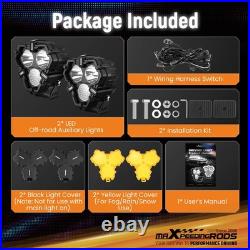 2Pcs LED Work Light Bar flood spot Lights Driving Lamp for Offroad Car Truck SUV