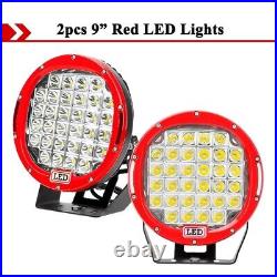 2XLED Spot Light 4x4 9inch 12V 24V Round Driving Work Lamp for Off Road Car SUV