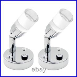 2X 12V LED Spot Reading Lights Caravan Camper Bedside Table Wall Lamp Dual Color