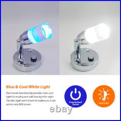 2X 12V LED Spot Reading Lights Caravan Camper Bedside Table Wall Lamp Dual Color