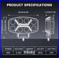 2X 12v 24v 10 Jumbo Oval LED Spot Lamp Dual White & Amber DRL Driving Light 2X 12v 24v 10 Jumbo Oval LED Spot Lamp Dual White & Amber DRL Driving Light