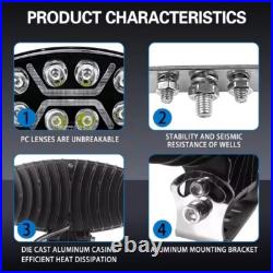 2X 12v 24v 10 Jumbo Oval LED Spot Lamp Dual White & Amber DRL Driving Light