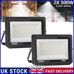 2X 500W LED Floodlight Spot Light Security Flood Lights Outdoor Garden Wall Lamp