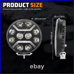 2X Fit Scania Volvo DAF MAN Truck 24V 9 Round Full Led Spot Fog DRL Light Lamp
