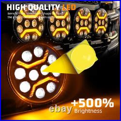 2X Fit Scania Volvo DAF MAN Truck 24V 9 Round Full Led Spot Fog DRL Light Lamp