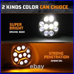 2X Fit Scania Volvo DAF MAN Truck 24V 9 Round Full Led Spot Fog DRL Light Lamp