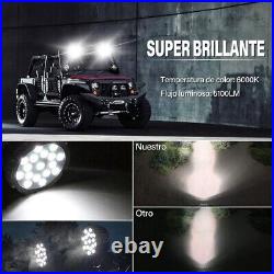 2-4X 7inch Round LED Work Light Bar 51W Spot Lights Driving Lamp Offroad SUV 4x4