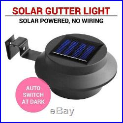 2/4/6 Solar Power LED Gutter Spot Light Outdoor Garden Fence Shed Wall Roof Lamp