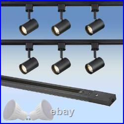 2 Metre 6 Way Black Single Circuit Track Bar GU10 Ceiling Adjustable Spotlight