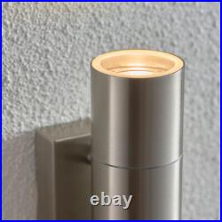 2 PACK IP44 Outdoor Accent Light & PIR GU10 Stainless Steel Up & Down Wall Lamp