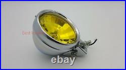 2 X Round Front Double Halogen Spot Lights For Bus Truck Van Suv 12v Yellow