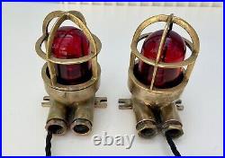 2 x Bass torpedo small lights with red lens. Wired with UK fittings