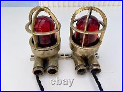 2 x Bass torpedo small lights with red lens. Wired with UK fittings