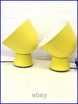 2 x IKEA Ola Wihlborg Lamp / Yellow Metal Lights Wall / Table / Modernist / Pair