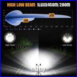 2x 200W LED Motorcycle Driving Fog Spot Light Auxiliary Lamp White+Amber withWire