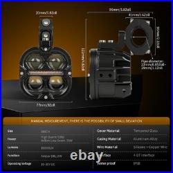 2x 3 LED Spot Light Auxiliary Motorcycle Headlights Driving High Low Fog Lamp