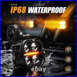 2x 3 LED Spot Light Auxiliary Motorcycle Headlights Driving High Low Fog Lamp