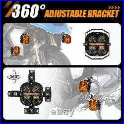 2x 3 LED Spot Light Auxiliary Motorcycle Headlights Driving High Low Fog Lamp