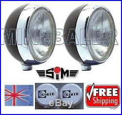 2x 7 SIM DRIVING SPOT LAMPS LIGHTS WITH CIBIE OSCAR COVERS AND BULBS! SPOTLIGHT