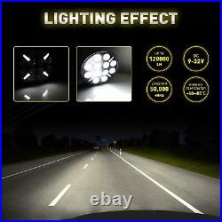 2x 9Inch Round LED Work Light Spot Driving Lamp Headlight offroad ATV Truck 120W