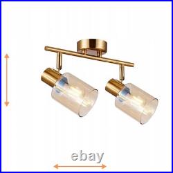 2x E14 40w Brass Amber Ceiling Spot Light Lamp
