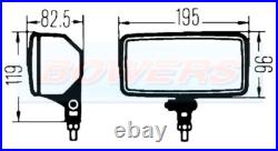 2x HELLA COMET 550 RECTANGULAR CLEAR LENS DRIVING LIGHTS SPOT LIGHTS SPOT LAMPS