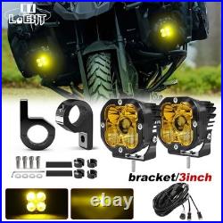 2x Motorcycle LED Headlight Fog Driving Spot Light Auxiliary Lamp Yellow White 2x Motorcycle LED Headlight Fog Driving Spot Light Auxiliary Lamp Yellow White