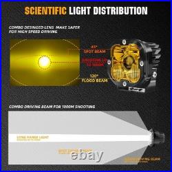 2x Motorcycle LED Headlight Fog Driving Spot Light Auxiliary Lamp Yellow White