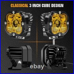 2x Motorcycle LED Headlight Fog Driving Spot Light Auxiliary Lamp Yellow White