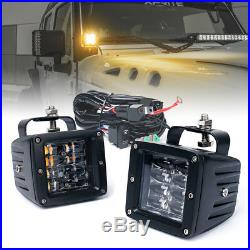3 Philips LED Pod 24W Amber Cube Fog Spot Light Blue Aquatic Backlight Jeep UTV