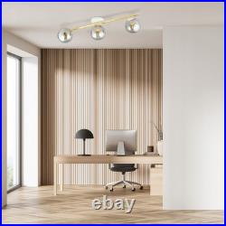 3-light Grey & Gold Ceiling Spotlight Lamp Office Home E14