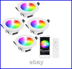 4PCS Smart Bluetooth RGB LED Downlight Ceiling Spotlight WIFI Alexa Control 9W