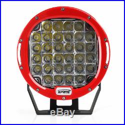 4PC Red 9 Inch 96W Xprite Driving Spot 5W CREE LED Work Light Round Offroad UTV