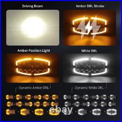 4X 12v 24v 10 Jumbo Oval LED Spot Lamp Dual White & Amber DRL Driving Light