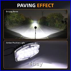 4X 12v 24v 10 Jumbo Oval LED Spot Lamp Dual White & Amber DRL Driving Light