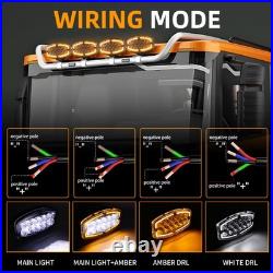 4X 12v 24v 10 Jumbo Oval LED Spot Lamp Dual White & Amber DRL Driving Light