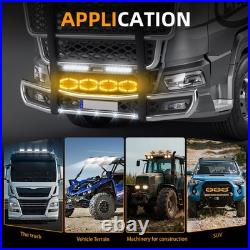 4X 12v 24v 10 Jumbo Oval LED Spot Lamp Dual White & Amber DRL Driving Light