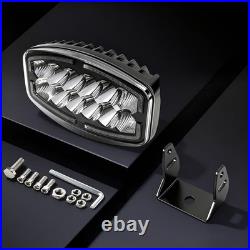 4X 12v 24v 10 Jumbo Oval LED Spot Lamp Dual White & Amber DRL Driving Light