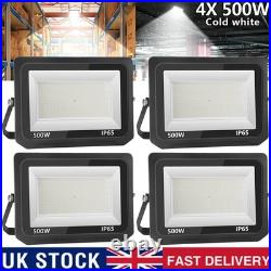 4X 500W LED Floodlight Spot Light Security Flood Lights Outdoor Garden Wall Lamp