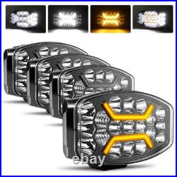 4X Rectangular Oval LED Driving Spot Light Spot Lamp White/Amber DRL light Jumbo 4X Rectangular Oval LED Driving Spot Light Spot Lamp White/Amber DRL light Jumbo