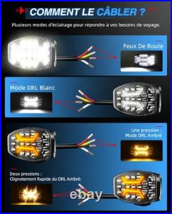 4X Rectangular Oval LED Driving Spot Light Spot Lamp White/Amber DRL light Jumbo 4X Rectangular Oval LED Driving Spot Light Spot Lamp White/Amber DRL light Jumbo