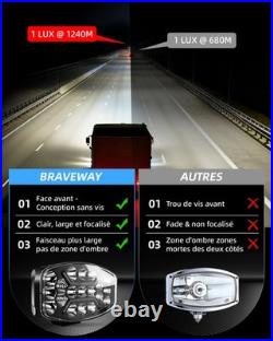 4X Rectangular Oval LED Driving Spot Light Spot Lamp White/Amber DRL light Jumbo