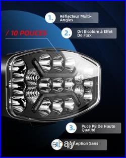 4X Rectangular Oval LED Driving Spot Light Spot Lamp White/Amber DRL light Jumbo