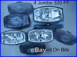 4 24v HELLA Jumbo 320 FF Spot light/lamps COVERS Kelsa/BAR/Scania/Volvo/MAN/DAF