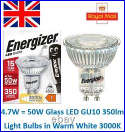 4.7W = 50W Equiv LED GU10 Light Bulbs Energy Saving 36° Spotlight Warm White