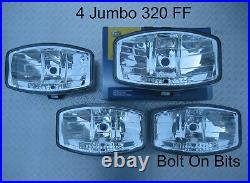 4 HELLA Jumbo 320 FF Spot & sidelight light/lamps Defender/Discovery/LIGHTBAR