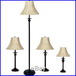 4-Piece Lamp Set Dark Brown Better Homes and Gardens Home Decor Living Room New