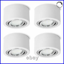 4 Piece Spot Construction Lights White Flat Swivel with LED 5W Dimmable Neutral White